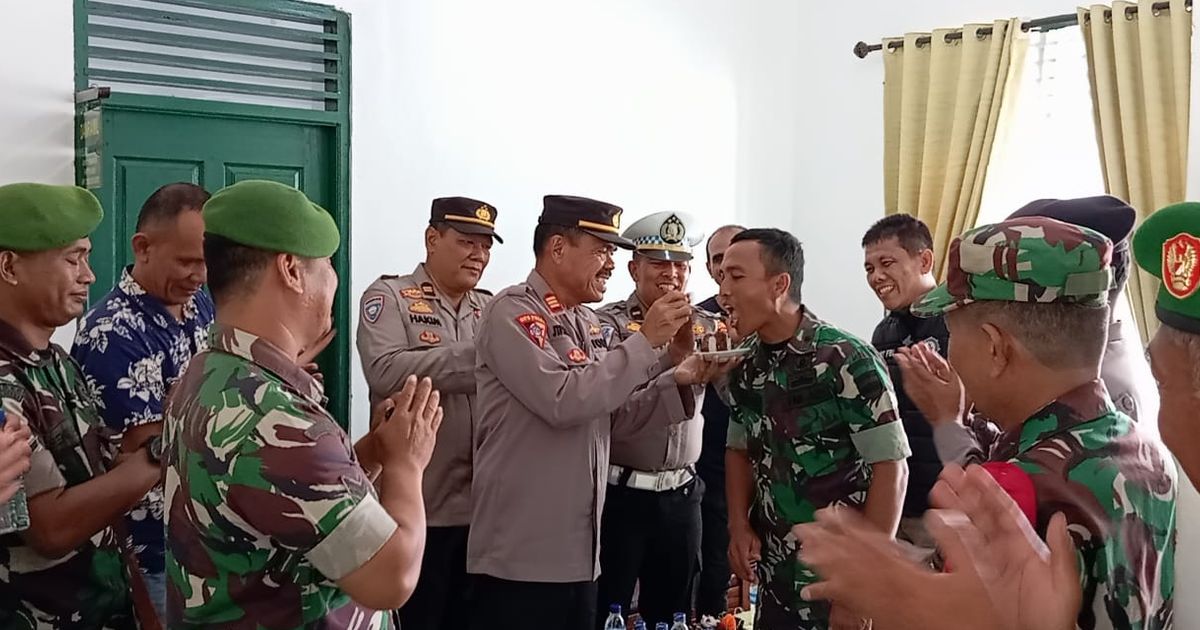 Begini Kompaknya Polisi dan Tentara di Pelalawan saat Momen Perayaan HUT TNI