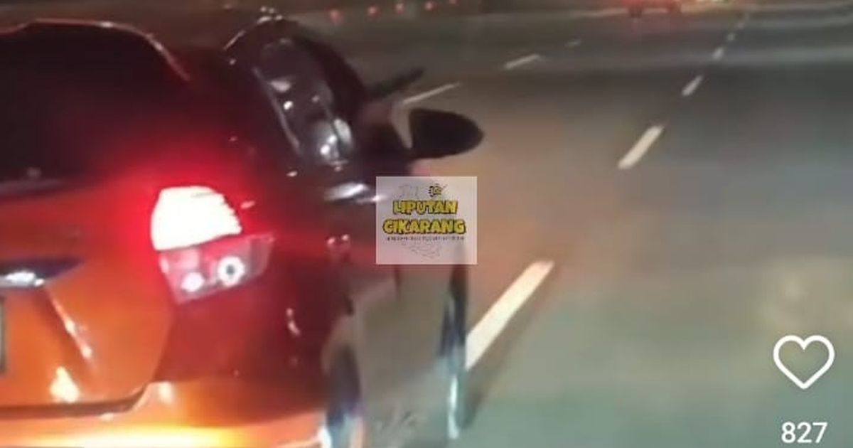 Viral Aksi Pengemudi Yaris Pamer Senjata di Tol Cikampek