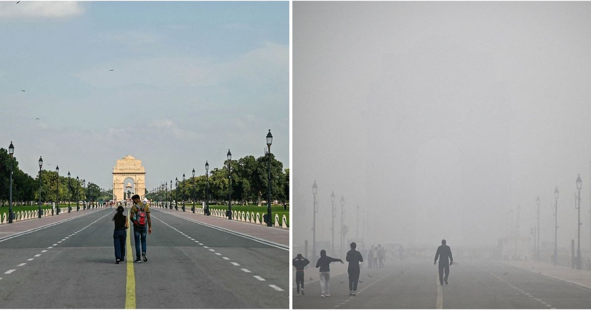 FOTO: Potret India Sebelum dan Setelah Tercekik Polusi Udara Parah, Langit Biru Cerah Berubah Kabut Asap Pekat