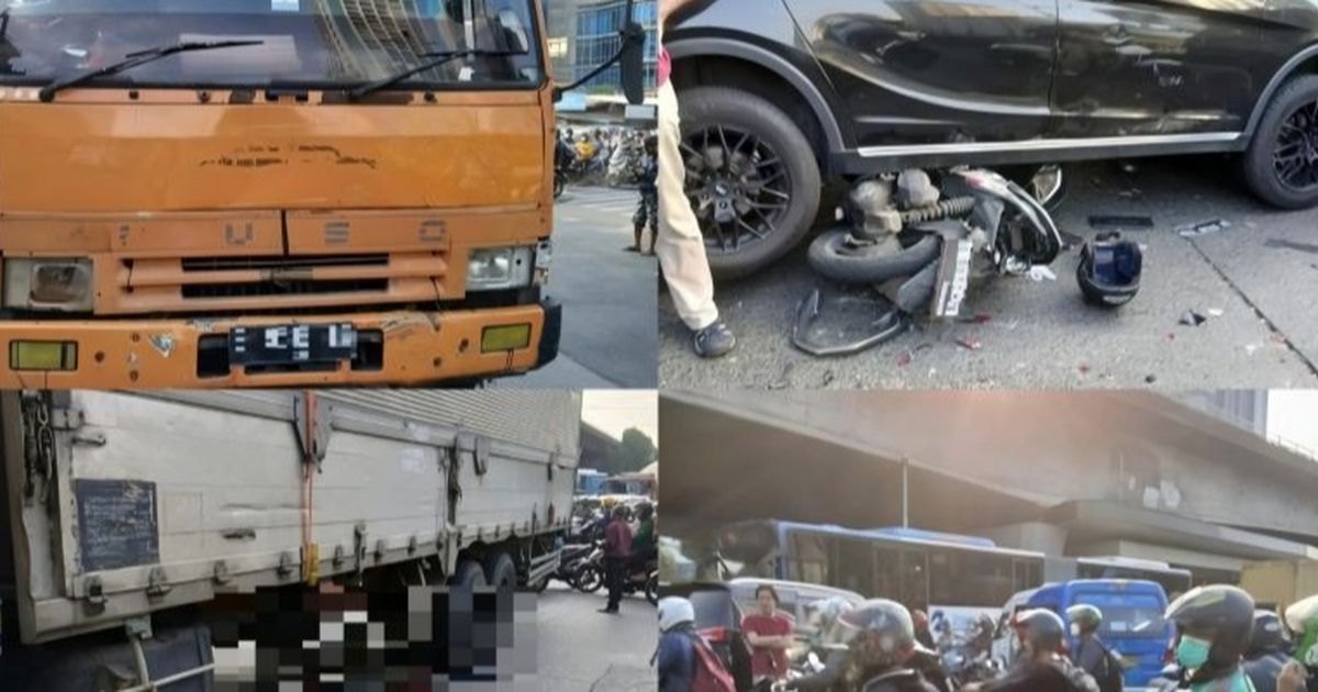 Kronologi Kecelakaan Beruntun di Slipi, Truk Tronton Rem Blong Tabrak 6 Kendaraan Tewaskan 1 Pemotor