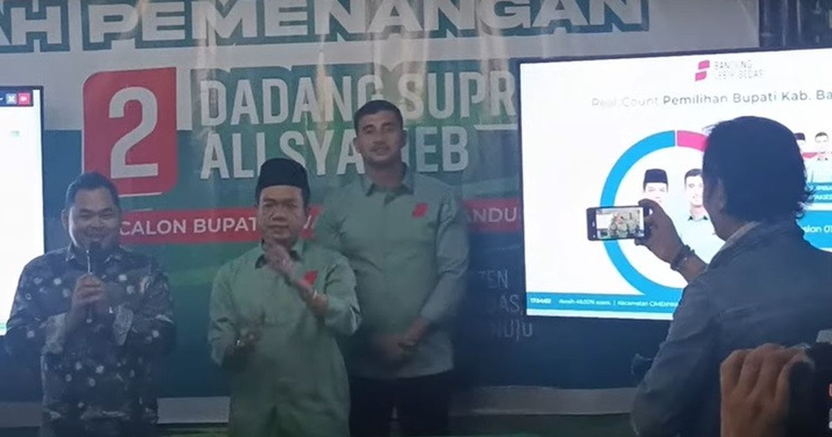 Quick Count Pilkada Kabupaten Bandung 2024: Dadan-Ali Syakieb Kalahkan Sahrul Gunawan-Gun Gun Gunawan