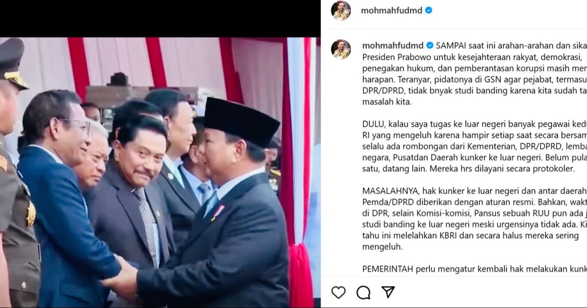 Mahfud MD Bongkar Kelakuan Pejabat RI Study Banding ke Luar Negeri: Dilayani Protokoler, Urgensi Tidak Ada