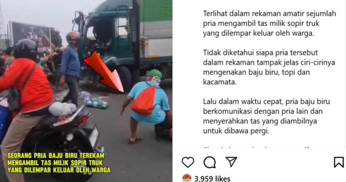 Viral Dua Sosok Pria Terekam Kamera Ambil Tas Sopir Truk Ugal-ugalan di Tangerang, Begini Kata Polisi