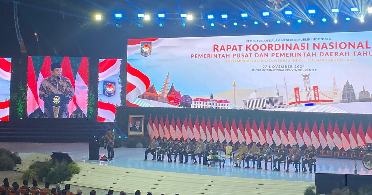 Hadiri Rakornas Pempus dan Pemda 2024, Prabowo: Momen Sangat Strategik