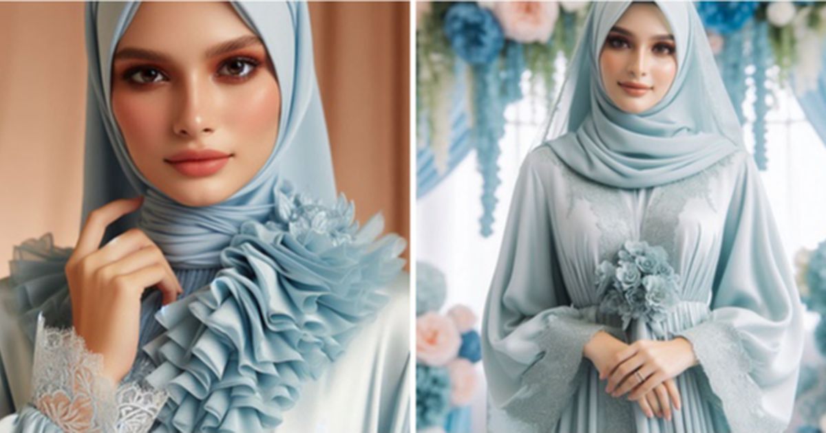 Tren Baju Gamis Perempuan Warna Ice Blue yang Cocok untuk Lebaran 2025