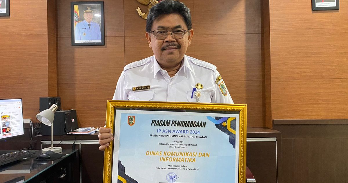 Dinas Kominfo Kalsel Raih Peringkat Pertama Pada Anugerah IP ASN Award 2024