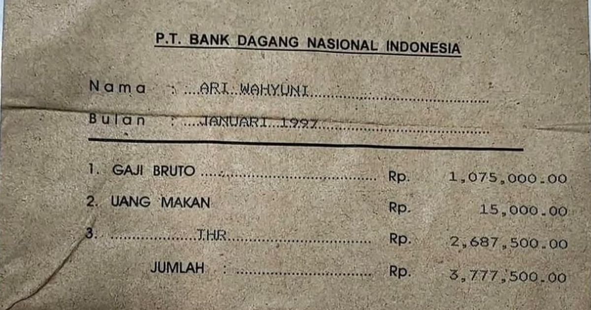 Viral Gaji Bank di Tahun 97, Setara dengan UMP Sulawesi Utara Tahun 2025