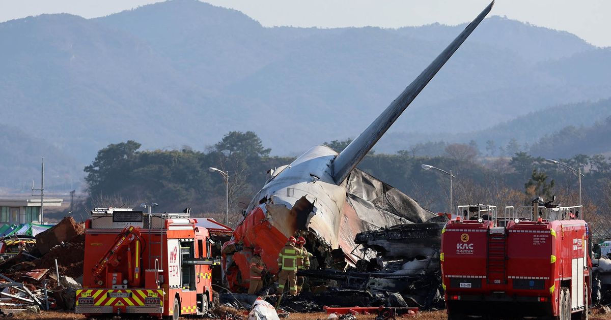 FOTO: Tim SAR Evakuasi Penumpang Jeju Air yang Jatuh Terbakar