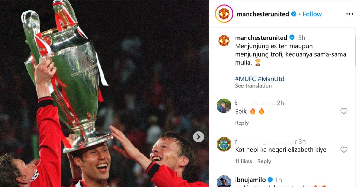 Manchester United: Menjunjung Es Teh dan Trofi Sama-Sama Mulia, Sindir Gus Miftah?