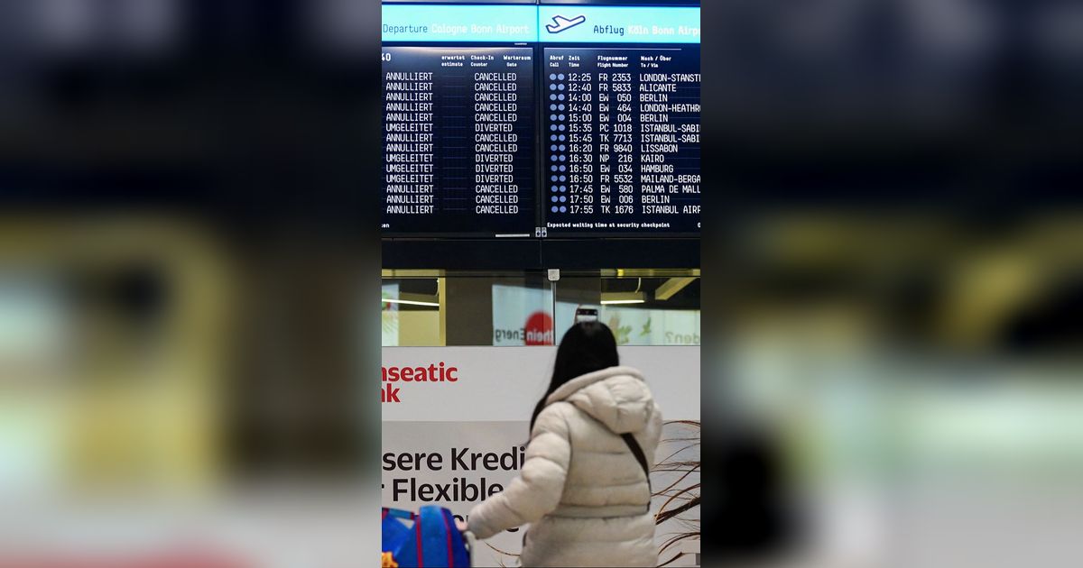 FOTO: Penampakan Bandara di Jerman Lumpuh dan Seluruh Penerbangan Dibatalkan, Ini Penyebabnya