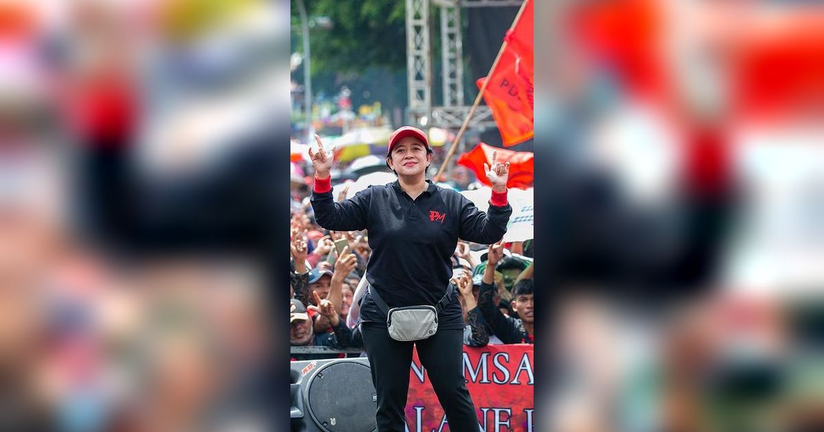 VIDEO: Puan Pamer Salam Metal di Kampanye Akbar, Pendukung Ganjar Teriak 