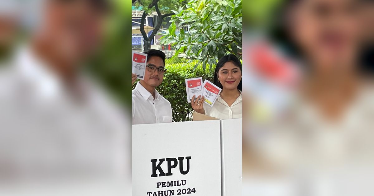 Kompak, Momen Kaesang dan Erina Nyoblos Bareng di TPS 63 Kuningan Jaksel