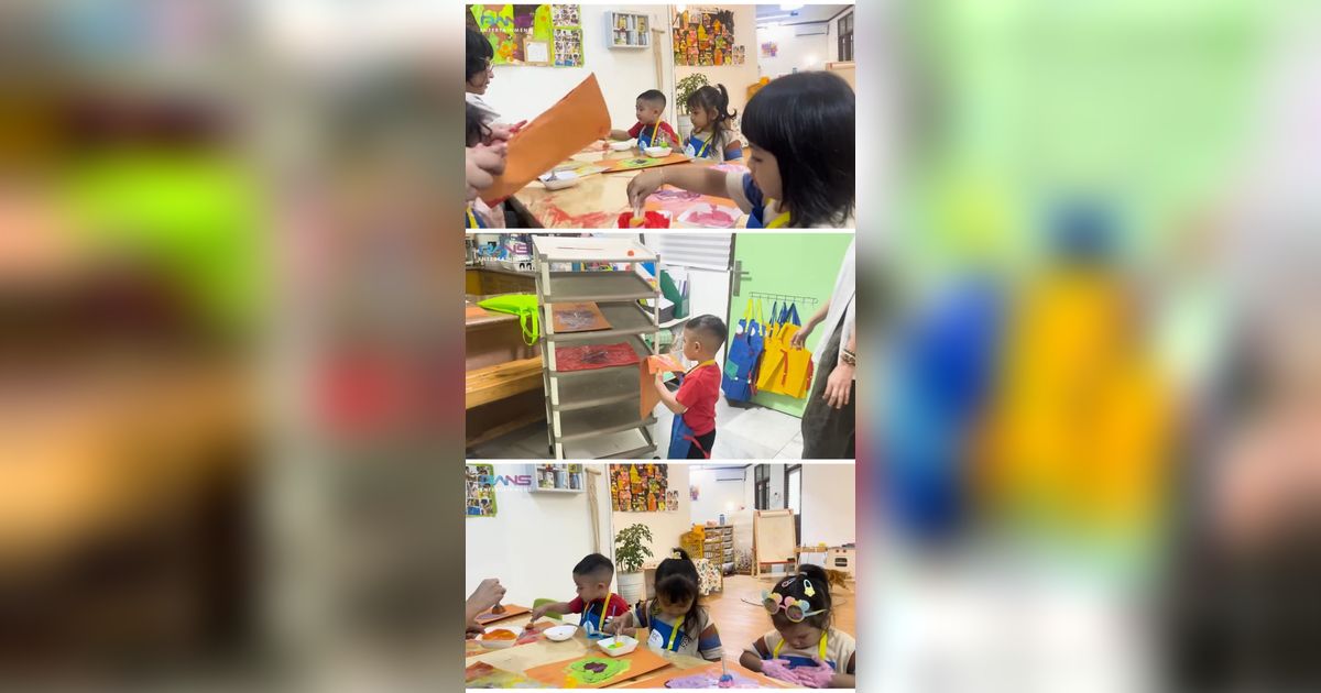Potret Perdana Rayyanza 'Cipung' Sekolah di Usia 2 Tahun, Diantar Nagita & Sus Rini Siaga Menemani