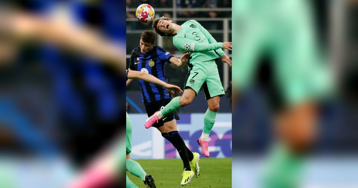 FOTO: Duel Sengit Inter Milan Vs Atletico Madrid Tampil Mati-Matian di Leg Pertama 16 Besar Liga Champions