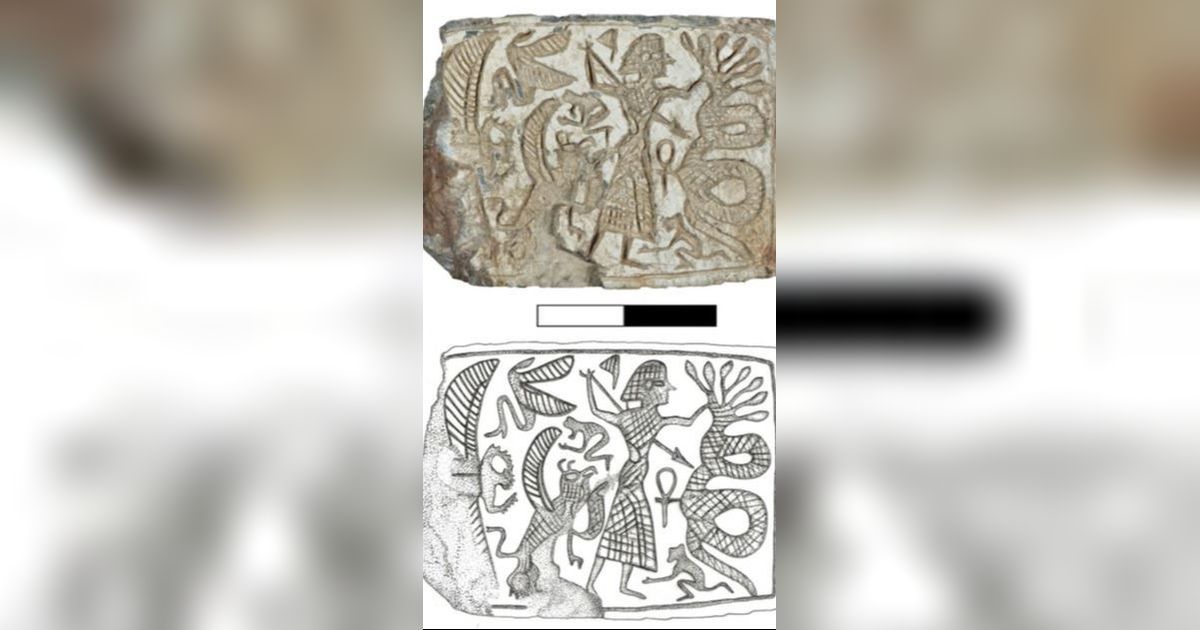 Arkeolog Temukan Meterai Batu Berusia 2.800 Tahun, Ada Gambar Ular Berkepala Tujuh