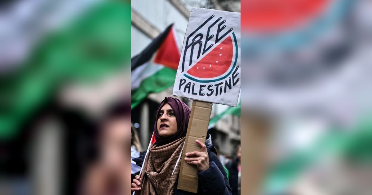 FOTO: Aksi Massa Pro Palestina di London Kembali Demo Tuntut Genjatan Senjata