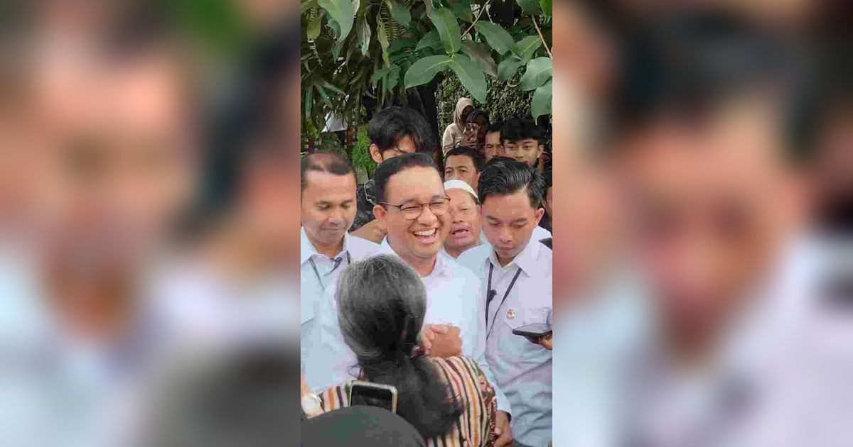 Jelang Debat Capres Terakhir, Ini Potret Senyum Lebar Anies Disemangati Tetangga Menuju JCC