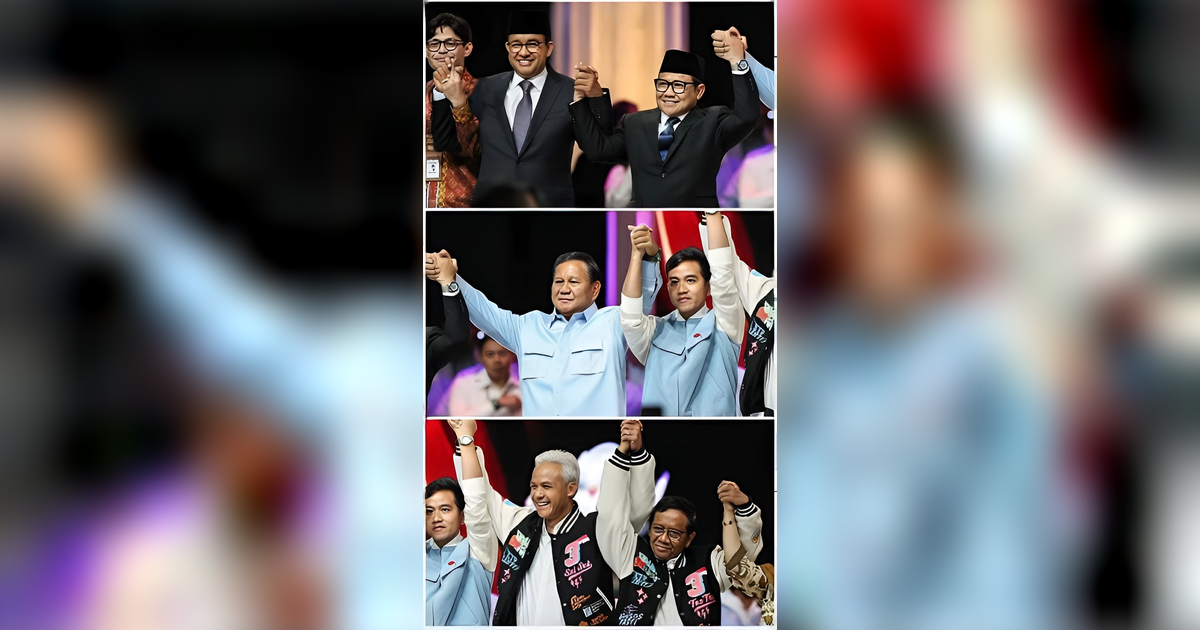 Momen Hangat Capres dan Cawapres Saling Peluk Usai Debat Terakhir Pilpres 2024
