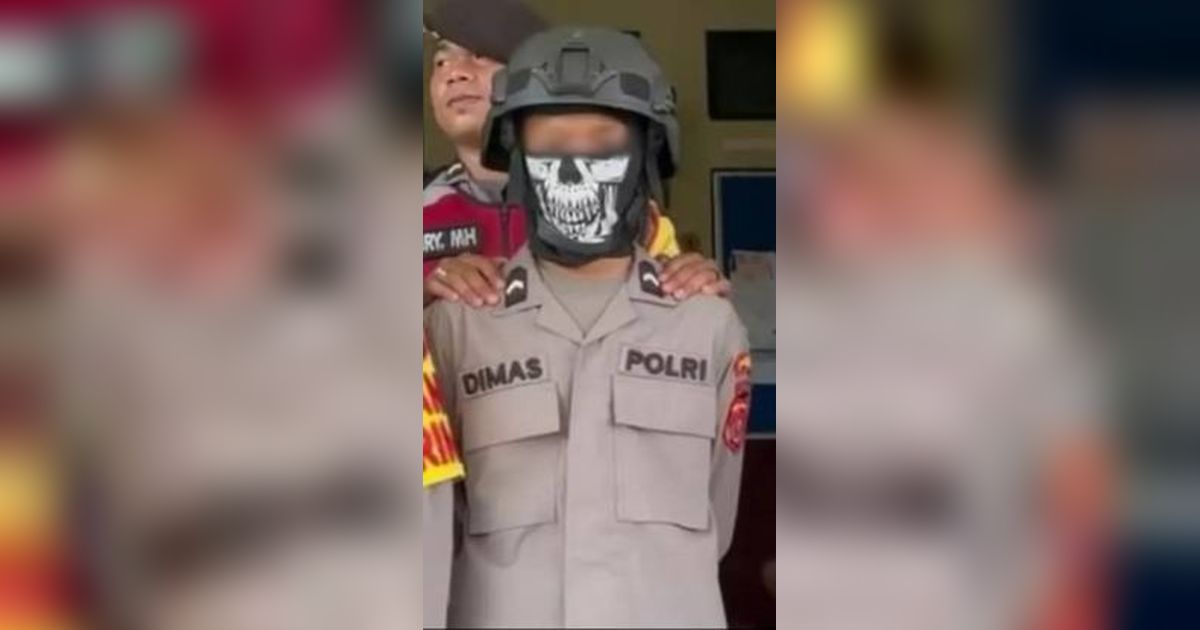 Mengejutkan Status Polisi Gadungan, Pakai Helm Wajah Ditutupi Masker Tengkorak