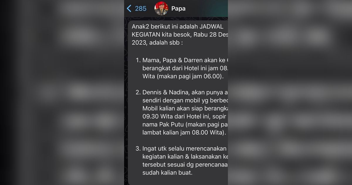 Chattingan Ayah dan Putrinya Ini Bikin Iri Sekaligus Deg-degan, Semua Terjadwal dan Terkoordinasi