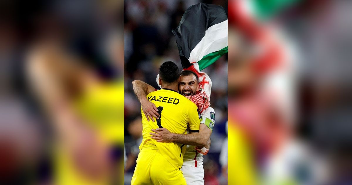 FOTO: Selebrasi Unik Kemenangan Yordania di Tengah Wajah Sedih Pemain Korea Selatan yang Kalah di Laga Semifinal Piala Asia 2023