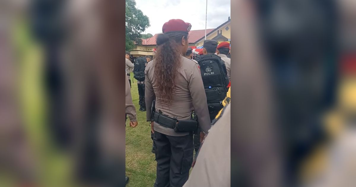 Lama Tugas di Lapangan, Polisi Ini Ikut Apel dengan Rambut Gondrong