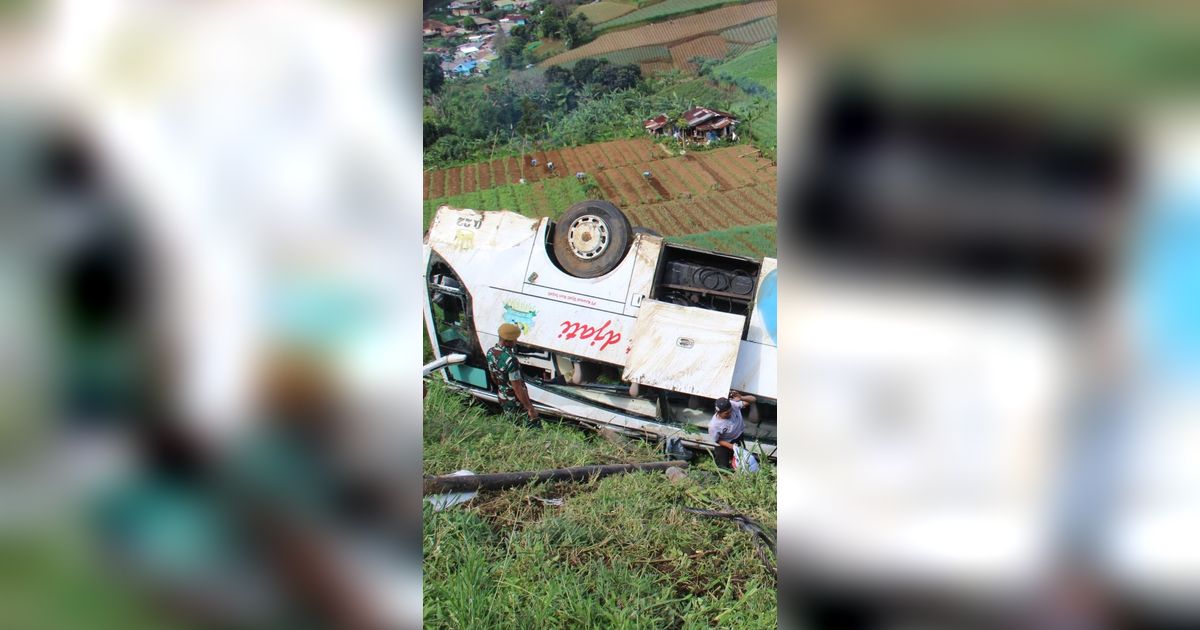 Kronologi Bus Kramat Djati Terjun ke Jurang 20 Meter di Cipanas Cianjur, Ini Penampakannya