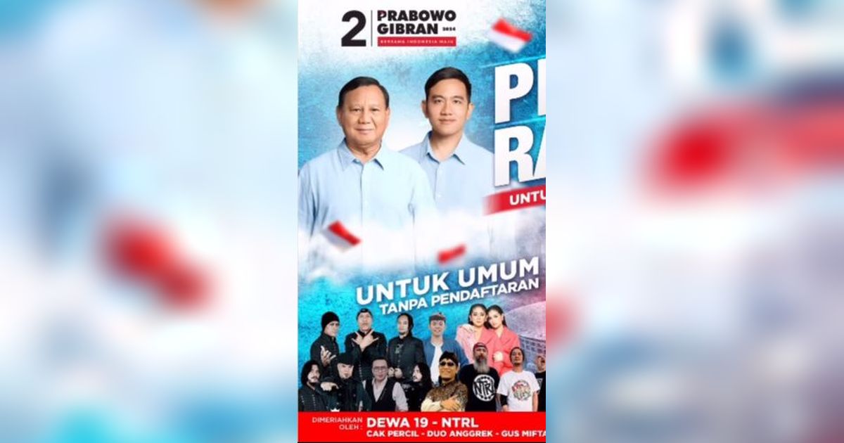 Sederet Musisi dan Artis Top Meriahkan Kampanye Akbar Prabowo-Gibran di GBK, Ada Dewa 19 Hingga NTRL