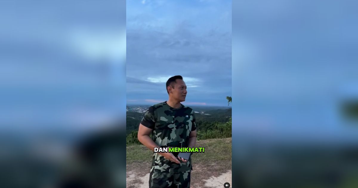 Momen AHY Lari Pagi di IKN, Pakai Setelan Loreng