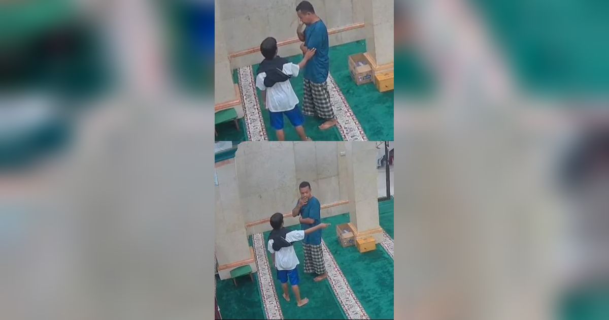 Viral Momen Bocil Tunjukkan Arah Kiblat yang Benar saat Pria Salat, Aksinya Banjir Pujian Warganet