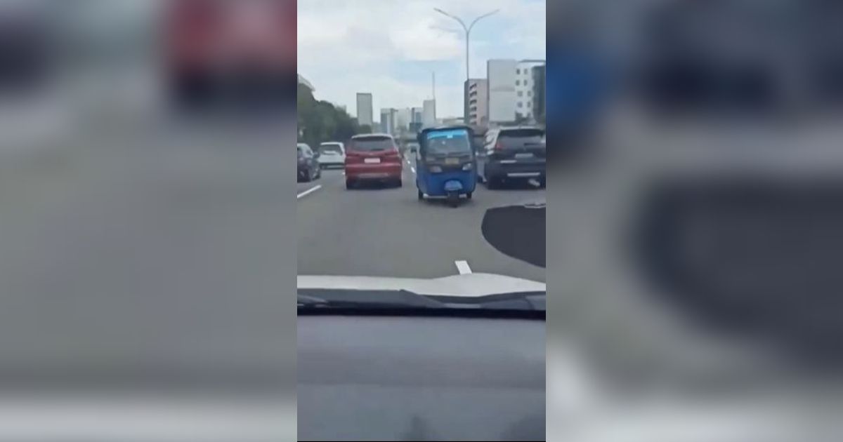 Terobos Jalan Tol hingga Lawan Arah, Aksi Sopir Bajaj Ini Jadi Sorotan