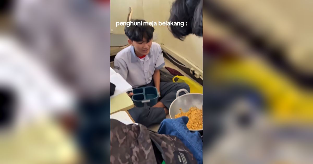 Saat yang Depan Serius Belajar, Pelajar Ini Masak Nasi Goreng Selama Jam Pelajaran di Kelas, Netizen: Privilege Duduk di Belakang