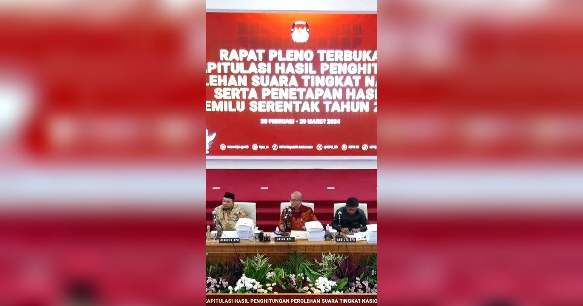 KPU Gelar Rapat Pleno Rekapitulasi Tingkat Nasional, Yogyakarta Jadi Provinsi Pertama Dibacakan