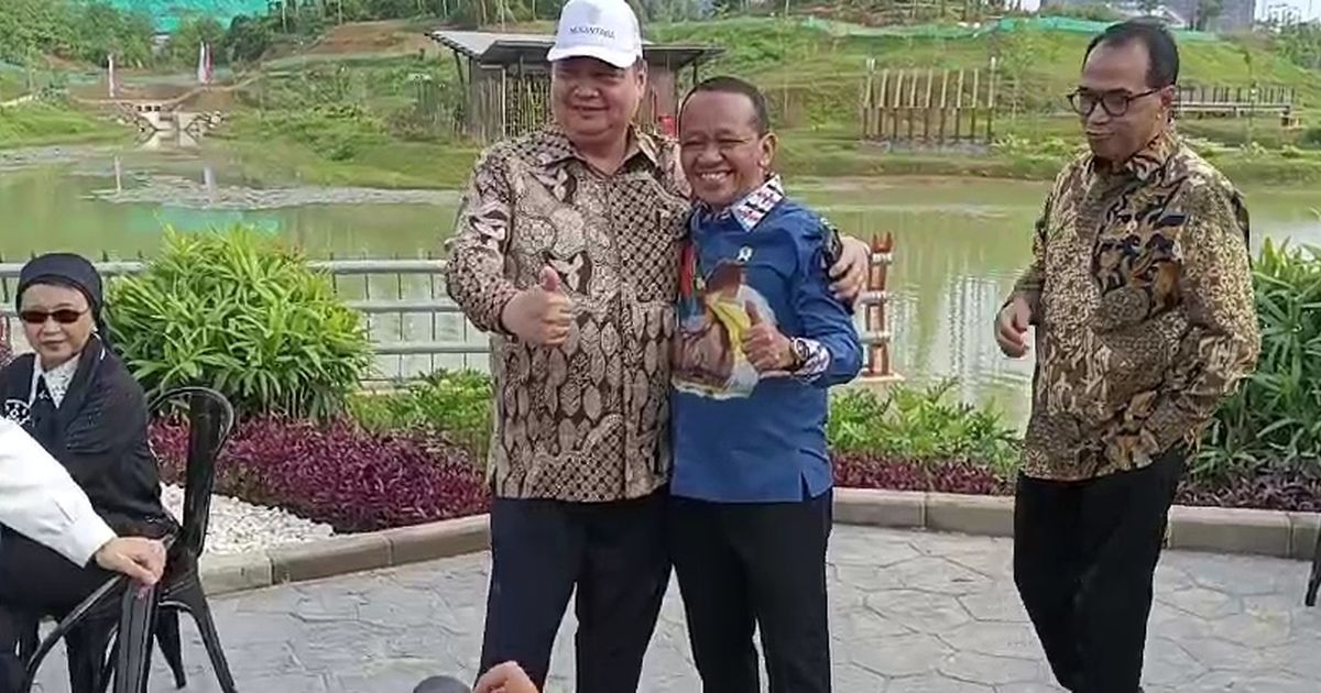 VIDEO: Tawa Pecah Airlangga Guyon ke Bahlil di IKN 