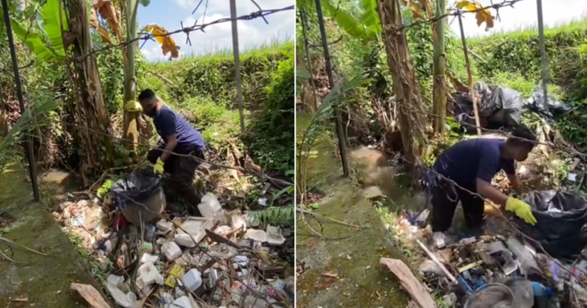 Tak Perlu Tunggu Pandawara, Aksi Pria Turun ke Sungai untuk Bersih-bersih Sampah Ini Viral