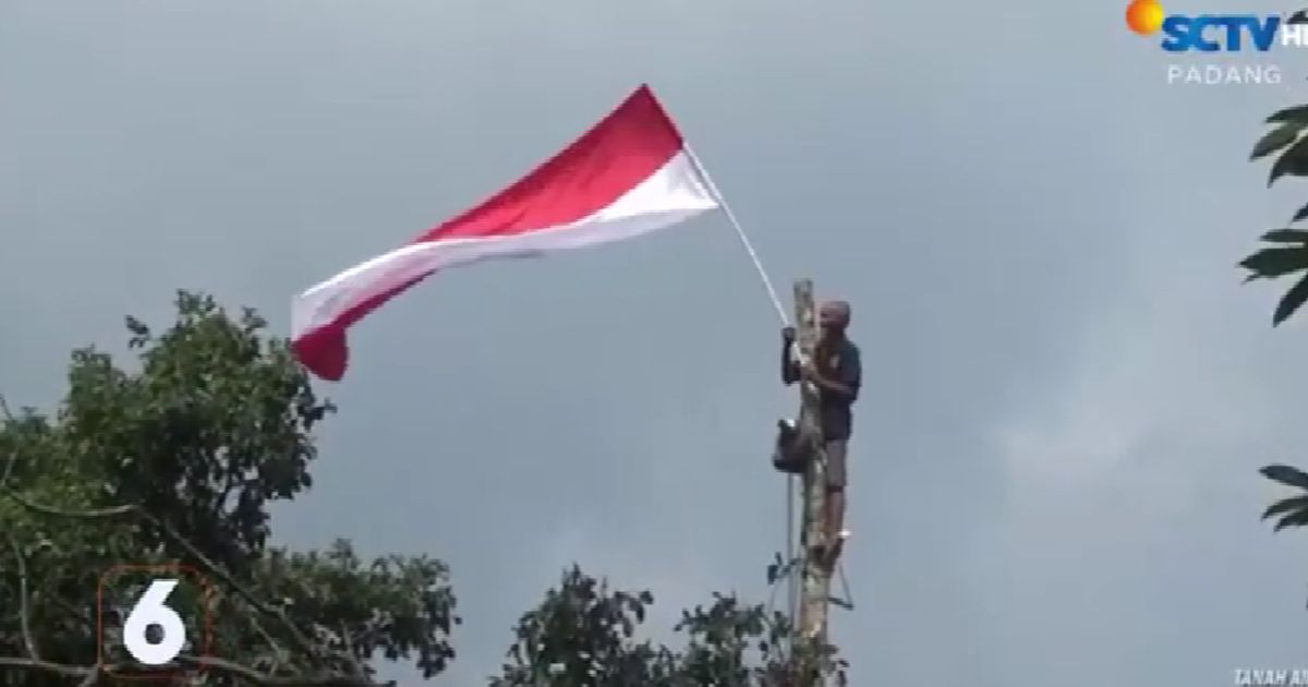 Tunjukkan Rasa Cinta Tanah Air, Kakek 76 Tahun di Sumbar Nekat Panjat Pohon 80 Meter Demi Kibarkan Bendera Merah Putih