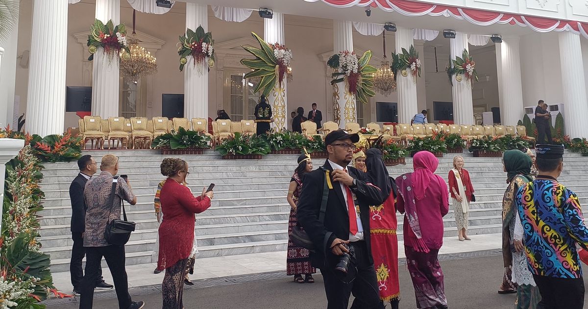 Suasana Jelang Upacara HUT ke-79 RI di Istana Merdeka Jakarta