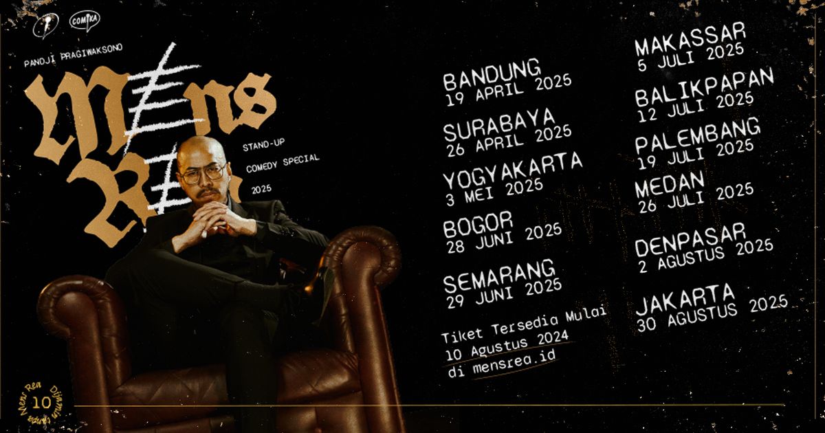 Tiket Stand-up Comedy Tour Mens Rea oleh Pandji Pragiwaksono Terjual Habis di 9 Kota pada Periode Pertama