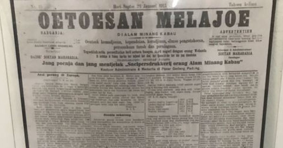 Oetoesan Melajoe, Surat Kabar yang Menyuarakan Pembelaan Tradisi Orang Minangkabau