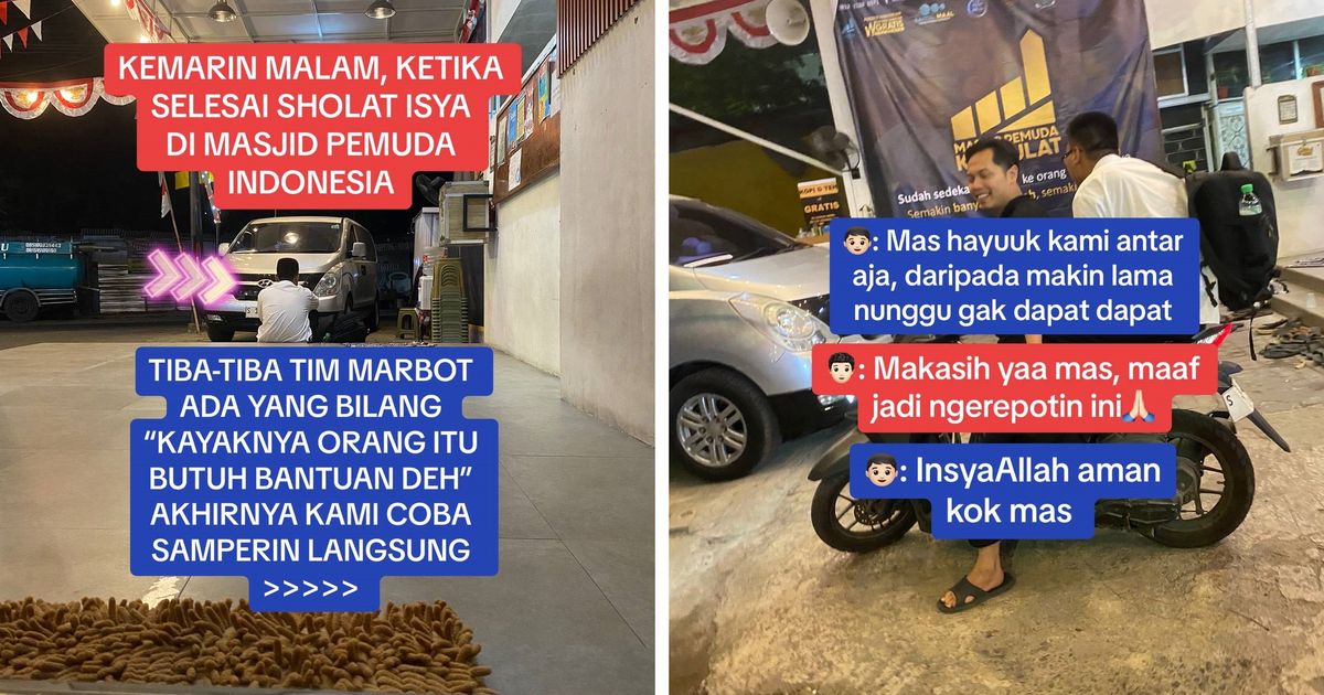 Tak Dapat Ojol yang Mengantarkan ke Kosannya, Aksi Pengurus Masjid Beri Bantuan Tumpangan Ini Banjir Pujian