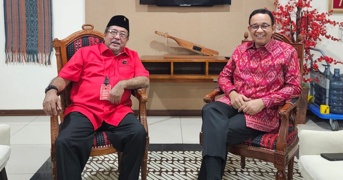 Batal Diumumkan, Beredar Foto Anies-Rano Karno Duduk Akrab di DPP PDIP