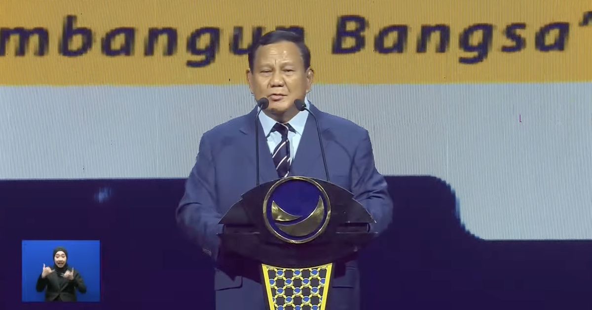 Di Depan Paloh, Prabowo Singgung Pihak Kalah Pilpres: Kalau Nangis Masuk Kamar Tutup Pintu