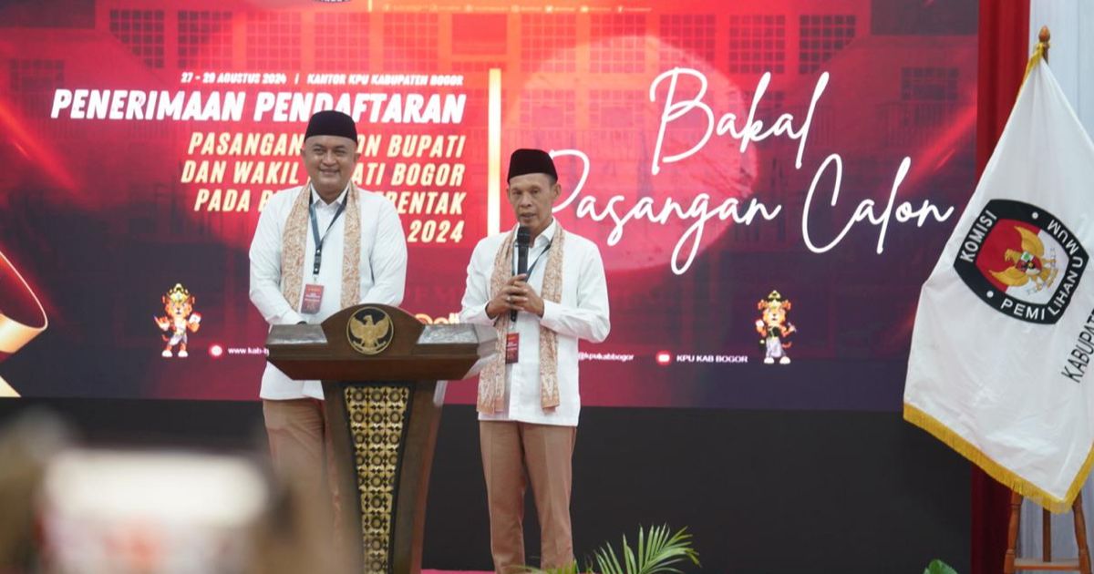 Rudy Susmanto-Jaro Ade Daftar ke KPU Kabupaten Bogor, Diantar Ribuan Pendukung