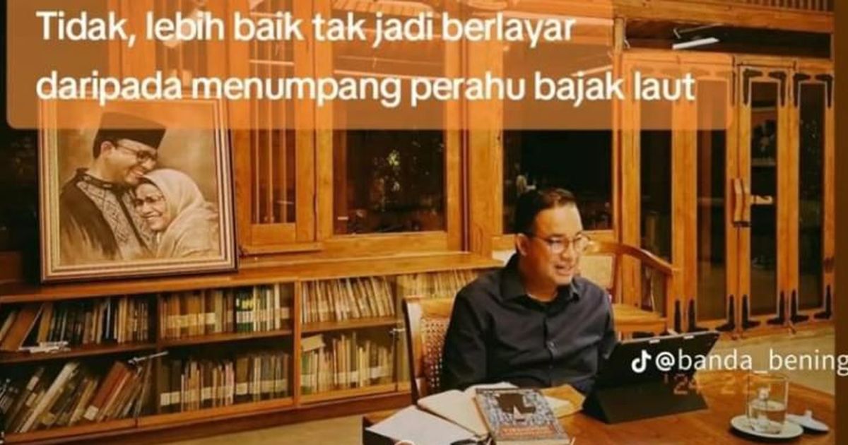 Tom Lembong Unggah Foto Anies: Lebih Baik Tak Jadi Berlayar daripada Menumpang Perahu Bajak Laut