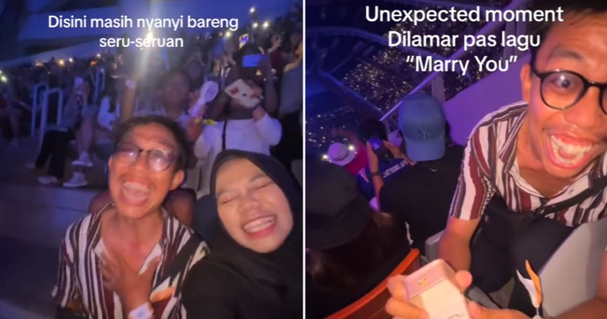 Momen Romantis Pria Lamar Kekasihnya di Konser Bruno Mars, Aksinya Curi Perhatian