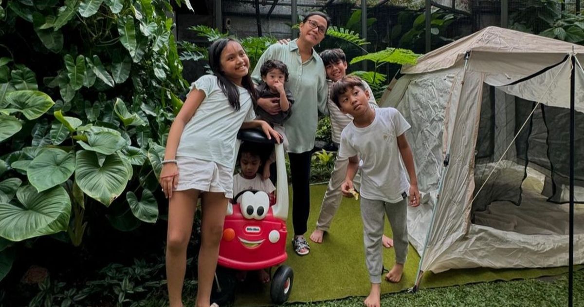 Liburan Sederhana Ala Sri Mulyani, Camping Sama Cucu di Halaman Rumah Ada Bintang Tamu Favorit Makin Seru