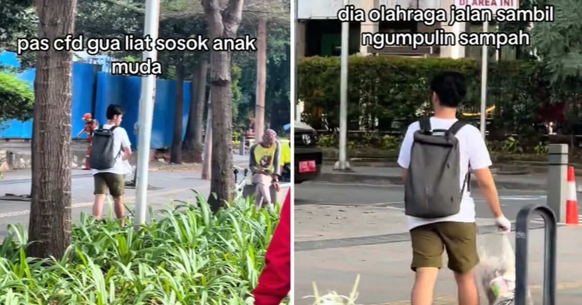 Pria Ini Sengaja Pungut Sampat saat CFD, Aksinya Viral Banjir Pujian