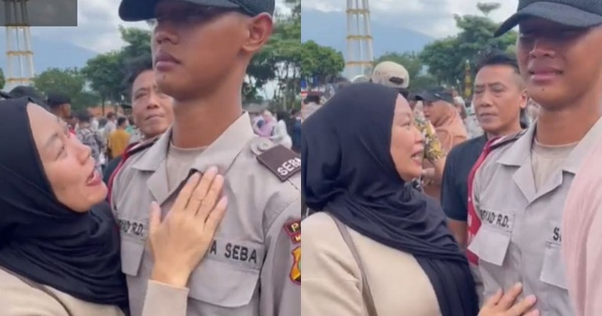 Momen Siswa Seba Polri Tahan Tangis Tak Dihadiri Ortu saat Pelantikan, Dihampiri Ibu-Ibu Tambah Haru