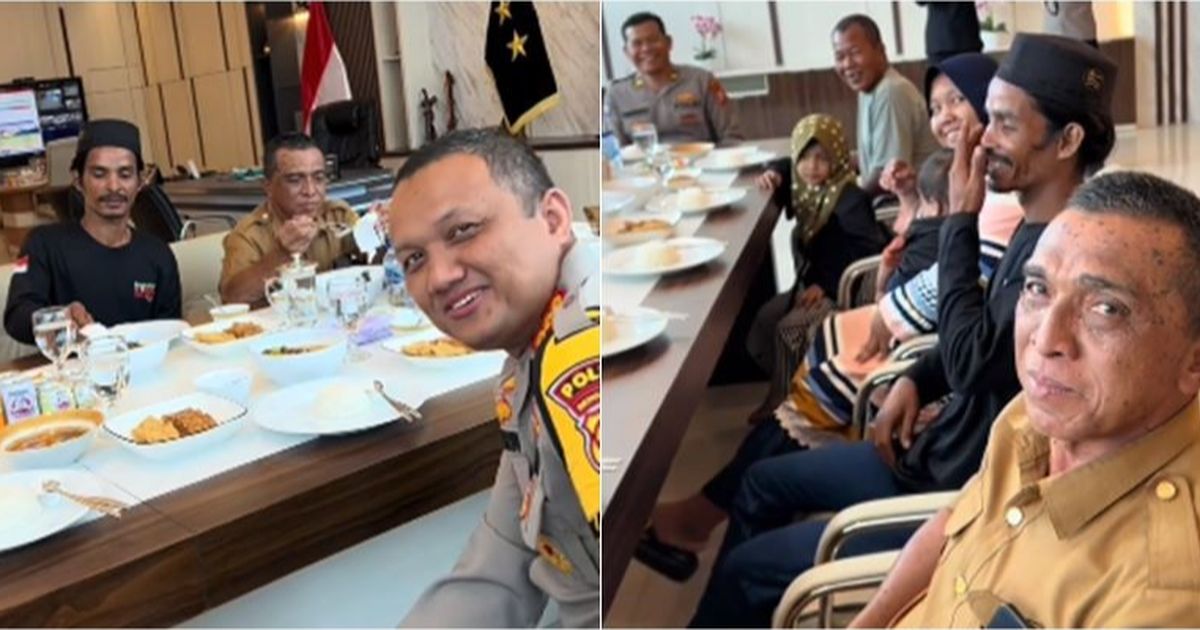 Warga dan Kades Gugup Tiba-Tiba Diajak Makan Satu Meja di Ruangan Jenderal Bintang Dua Polisi