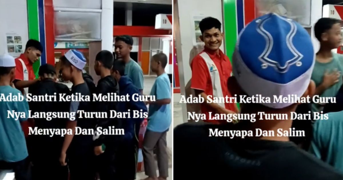 Sang Guru Jadi Petugas Pom Bensin, Momen Para Santri Turun Mobil Menyapa sambil Cium Tangan Ini Banjir Pujian